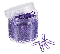 TA-VIGOR 200Pcs Paper Clips Small Size, 28mm Durable and Rustproof Paper Clip, Vinyl Coated to Prevent Tearing Pages with Box for Organize Office Home, Purple