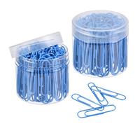 TA-VIGOR 200Pcs Paper Clips Small Size, 50mm Durable and Rustproof Paper Clip, Vinyl Coated to Prevent Tearing Pages with Box for Organize Office Home, Blue