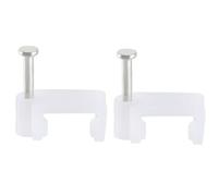 TA-VIGOR 200Pcs Round Cable Clips, 12mm Electrical Cable Wall Clip, Steel Nails Tacks Holder for Organizing Ethernet, Electric Wires Cables Line, TV Cable, Telephone line, White