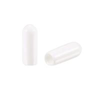 TA-VIGOR 200Pcs Rubber End Caps, 4mm ID Round Flexible Screw End Caps Thread Protectors, White Vinyl Bolt Covers Rubber Covers for Screws, Tubes, Cables, Wires, etc