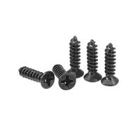 TA-VIGOR 200Pcs Self Tapping Screws, M3 Phillips Flat Head Screw, 12mm Countersunk Cross Head Tapping Screws, Carbon Steel Machine Wood Fasteners Bolts for Wood, Drywall, Furniture, Repairing, Black