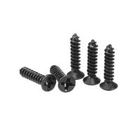 TA-VIGOR 200Pcs Self Tapping Screws, M3 Phillips Flat Head Screw, 14mm Countersunk Cross Head Tapping Screws, Carbon Steel Machine Wood Fasteners Bolts for Wood, Drywall, Furniture, Repairing, Black
