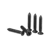 TA-VIGOR 200Pcs Self Tapping Screws, M3 Phillips Flat Head Screw, 18mm Countersunk Cross Head Tapping Screws, Carbon Steel Machine Wood Fasteners Bolts for Wood, Drywall, Furniture, Repairing, Black