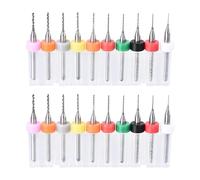 TA-VIGOR 20Pcs 0.3mm-1.2mm Micro Drill Bit, 1/8 Inch Shank PCB Drill Bits Tungsten Carbide Spiral Flute CNC Router Bits Drilling Rotary Tool for Print Circuit Board Jewelry CNC Engraving