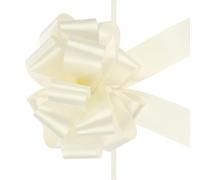TA-VIGOR 20Pcs 5 Inch Large Pull Bow - Cream White Gift Wrapping Ribbon Bows for Weddings, Cars, Gift Baskets, Presents, Christmas and Party Decorations