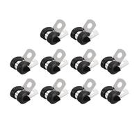 TA-VIGOR 20Pcs Cable Clamp, 6mm Rubber Cushioned Insulated Clamp R Shape Metal Clamp for Pipe Tube Wire Fixing, Laying Plumbing, Electricity, Exhaust
