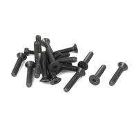 TA-VIGOR 20Pcs Hex Socket Countersunk Head Screw Bolts, M5 x 25mm Alloy Steel Flat Head Socket Cap Screws Bolts Fasteners for Bicycle Motorcycle Repair, Machinery, Household Appliances, Black