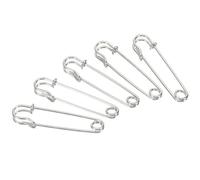 TA-VIGOR 20Pcs Large Safety Pins, 9.5mm Strong Extra Sturdy Bulk Blanket Pin, Heavy Duty Metal Sewing Pins for Clothes Blankets Crafts Skirts Mattress Tablecloth Thick Fabric Leather,Silver