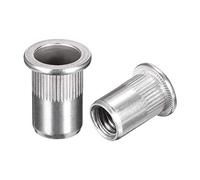 TA-VIGOR 20Pcs M10 Rivet Nuts, 304 Stainless Steel Knurled Flat Head Threaded Insert Nut Silver for Automotive Furniture