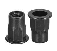TA-VIGOR 20pcs M6 Half Hex Body Rivet Nuts, Carbon Steel Zinc-Plated Hexagonal Flange Rivet Nut, Flat Head Threaded Insert Nutserts Kit for Metal Sheets, Plastic, Wood and Other Thin Sheets