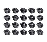 TA-VIGOR 20pcs M6 x 10mm Phillips Pan Head Machine Screws Bolts with Spring and Plain Washers, Carbon Steel Phillips Machine Screw for Heavy-duty Fastening