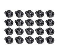 TA-VIGOR 20pcs M6 x 12mm Phillips Pan Head Machine Screws Bolts with Spring and Plain Washers, Carbon Steel Phillips Machine Screw for Heavy-duty Fastening