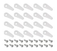 TA-VIGOR 20Pcs Picture Frame Turn Buttons with Screws, 24x10mm Plastic Backing Clips for Photo Frame Repair Hanging Pictures Posters Drawings - White