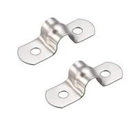 TA-VIGOR 20Pcs Rigid Pipe Strap 8mm(0.3"), 2 Holes Tube Straps 304 Stainless Steel U Bracket Tension Tube Clip Clamp for Pipe Fixing