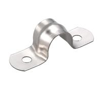 TA-VIGOR 20Pcs Rigid Pipe Straps, 12mm 2 Holes Stainless Steel Tension Tube Clip Clamp, Heavy Duty Conduit Clamps for Pipe Tube Wire Fixing, Laying Plumbing, Electricity, Exhaust