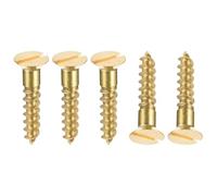 TA-VIGOR 20Pcs Self Tapping Screws, M5 Slotted Flat Head Screw, 25mm Round Head Slotted Tapping Screws, Brass Machine Wood Fasteners Bolts for Wood, Drywall, Furniture, Repairing