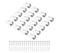 TA-VIGOR 20Pcs T6 U Clips Holder Bracket for LED Light Bulb Mounting Bracket Support Stainless Steel Fluorescent Tube Holder Screw Pipe Clamps Spring Holder Tool Clips to Prevent Sagging, White