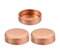 TA-VIGOR 22mm ID Copper Pipe End Cap, 3PCS Copper Fitting Cap Sweat Plug Solder Connection for Water Pipe Plumbing HVAC Air Conditioner