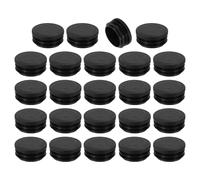 TA-VIGOR 24 Pcs Round Plastic End Caps 40mm(1.57 Inch), Black PE Pipe Plug Inserts for Chair Table Furniture Legs, Glide Floor Protector Tube Caps for Bench Stool Frame, Tubing Pipe End Covers