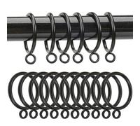 TA-VIGOR 24Pcs Black Metal Curtain Rings, 28mm Internal Diameter, Drapery Ring