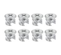 TA-VIGOR 24Pcs Furniture Connecter Cam Lock Nuts Fittings, 12mm x 10mm Screw Eccentric Fasteners for Cabinet Drawer Dresser Wardrobe Furniture Panel Connecting, Silver