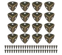 TA-VIGOR 24Pcs Metal Corner Protectors, 30 x 20 x 30mm Edge Guard Decorative Corner Bracket, Bronze Angle Brace Cover for Tables Chests Suitcase Jewelry Box, with 72Pcs Screws