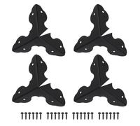TA-VIGOR 24Pcs Metal Corner Protectors, 33 x 33 x 33mm Edge Guard Decorative Corner Bracket, Black Angle Brace Cover for Tables Chests Suitcase Jewelry Box, with 144Pcs Screws