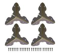 TA-VIGOR 24Pcs Metal Corner Protectors, 33 x 33 x 33mm Edge Guard Decorative Corner Bracket, Bronze Angle Brace Cover for Tables Chests Suitcase Jewelry Box, with 144Pcs Screws