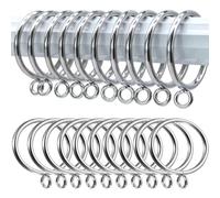 TA-VIGOR 24Pcs Metal Curtain Rings, 45mm Internal Diameter, Silver