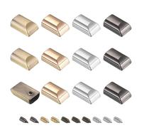 TA-VIGOR 24Pcs Metal Zipper Stoppers Tail Clips - 9.5mm Zip Stopper End Tips for DIY Sewing, Leather Craft, Coats & Luggage Repair - Chrome, Golden, Black, Brass