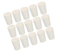 TA-VIGOR 24Pcs Rubber Tapered Plug, 14mm to 19mm Solid Silicone Stopper, Tapered Lab Seal Rubber Stoppers Lab Plug with Hole Test Tube Bungs for Lab Home Flasks Glass Containers Test Tube, White