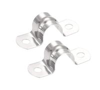 TA-VIGOR 25pcs 15mm (0.6") Rigid Pipe Strap, 2-Hole 201 Stainless Steel U-Bracket Pipe Clips Tension Tube Clip Clamp