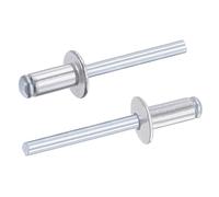 TA-VIGOR 25Pcs 6mm x 12mm Aluminium Blind Rivets, Open End Pop Rivets with Dome Head, Heavy Duty Pull Rivet for Metal Wood Plastic, Indoor Outdoor Fixings