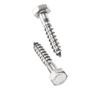 TA-VIGOR 25Pcs Coach Screws, M6 x 30mm Hex Head Lag Bolts, 304 Stainless Steel Sleeper Concrete Wood Screw Hexagon Lag Half Thread Self-Tapping Bolts for Outdoor Use in Decking, Fencing