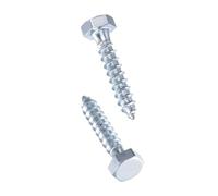 TA-VIGOR 25Pcs Coach Screws, M6 x 30mm Hex Head Lag Bolts, Carbon Steel Zinc Plated Sleeper Concrete Wood Screw Hexagon Lag Full Thread Self-Tapping Bolts for Outdoor Use in Decking, Fencing