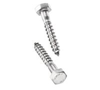 TA-VIGOR 25Pcs Coach Screws, M6 x 35mm Hex Head Lag Bolts, 304 Stainless Steel Sleeper Concrete Wood Screw Hexagon Lag Half Thread Self-Tapping Bolts for Outdoor Use in Decking, Fencing