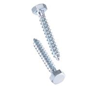 TA-VIGOR 25Pcs Coach Screws, M6 x 40mm Hex Head Lag Bolts, Carbon Steel Zinc Plated Sleeper Concrete Wood Screw Hexagon Lag Full Thread Self-Tapping Bolts for Outdoor Use in Decking, Fencing