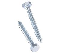 TA-VIGOR 25Pcs Coach Screws, M6 x 50mm Hex Head Lag Bolts, Carbon Steel Zinc Plated Sleeper Concrete Wood Screw Hexagon Lag Full Thread Self-Tapping Bolts for Outdoor Use in Decking, Fencing