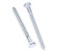 TA-VIGOR 25Pcs Coach Screws, M6 x 80mm Hex Head Lag Bolts, Carbon Steel Zinc Plated Sleeper Concrete Wood Screw Hexagon Lag Half Thread Self-Tapping Bolts for Outdoor Use in Decking, Fencing