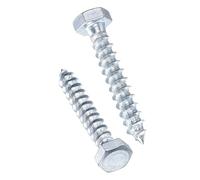 TA-VIGOR 25Pcs Coach Screws, M8 x 60mm Hex Head Lag Bolts, Carbon Steel Zinc Plated Sleeper Concrete Wood Screw Hexagon Lag Full Thread Self-Tapping Bolts for Outdoor Use in Decking, Fencing