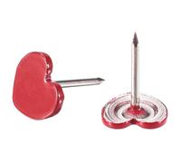 TA-VIGOR 25PCS Heart Push Pins, Cute Thumb Tacks for Cork Board Bulletin Board Photo Wall Decorative Flat Plastic Pins with Steel Points Red