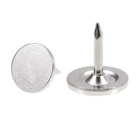 TA-VIGOR 25Pcs Heavy Duty Flat Head Push Pins, Decorative Thumb Tacks for Wall, Furniture Cork Board & Bulletin Board - 9.5mm x 10mm Upholstery Tacks for Home Office & DIY Use, Silver