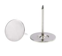 TA-VIGOR 25Pcs Heavy Duty Flat Head Push Pins, Decorative Thumb Tacks for Wall, Furniture Cork Board & Bulletin Board - 19 x 25mm Upholstery Tacks for Home Office & DIY Use, Silver