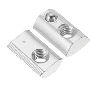 TA-VIGOR 25Pcs M4 Roll-in Spring T Nuts, Carbon Steel T-Slot Nuts for 2020 Series Aluminium Extrusion Profiles with 6mm Groove, Nickel-Plated Elastic Ball Nut