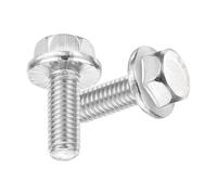 TA-VIGOR 25Pcs M6 x 16mm Hex Serrated Flange Bolts, 304 Stainless Steel Flanged Hex Head Screws for DIY, Machine Tools, Fastener Hardware Applications