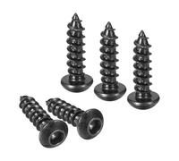 TA-VIGOR 25pcs M6x20mm Hex Socket Self Tapping Screws, Black Carbon Steel Pan Head Wood Screws for DIY，Furniture Assembly，Building Materials and Industrial Use