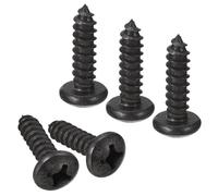 TA-VIGOR 25Pcs Self Tapping Screws, 1/4 x 3/4 Phillips Pan Head Screw, Round Head Tapping Screws, Stainless Steel Machine Wood Fasteners Bolts for Wood, Drywall, Furniture, Repairing, Black