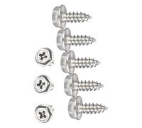 TA-VIGOR 25Pcs Self Tapping Screws with Washer, M4 x 12mm Phillips Wood Screw, Hex Flange Head Self Drilling Screws, 304 Stainless Steel Metal Screw Bolts for Wood Drywall Furniture Repairing