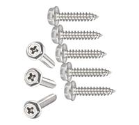 TA-VIGOR 25Pcs Self Tapping Screws with Washer, M4 x 20mm Phillips Wood Screw, Hex Flange Head Self Drilling Screws, 304 Stainless Steel Metal Screw Bolts for Wood Drywall Furniture Repairing
