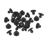 TA-VIGOR 25Pcs Silicone Snap in Locking Hole Plugs, Rubber Panel Seal Cover Flush Type Panel Round for 3.5mm Hole, Hole Stoppers for Kitchen Rubber Bulkheads Waterproof Sealing Plugs, Black